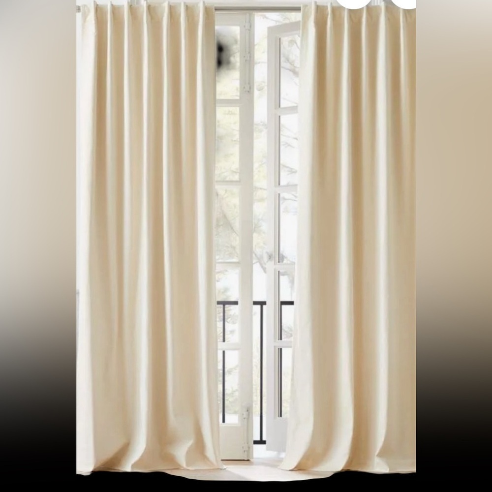 Elegant sheer natural light black out Curtain Panel set of 2